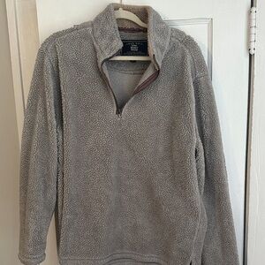 Men's True Grit Gray Quarter-Zip Sherpa Pullover Sweater